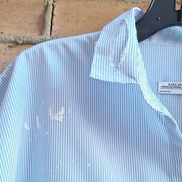 Zara Striped Distructex Painters Shirt - Picture 3 of 13